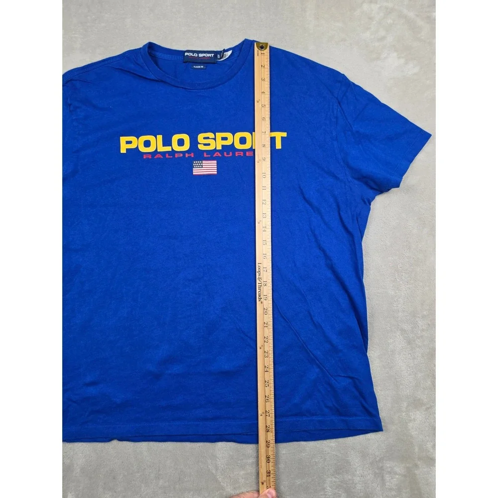 Polo Sport Ralph Lauren T-Shirt Mens XL Blue Graphic Classic Fit Faded